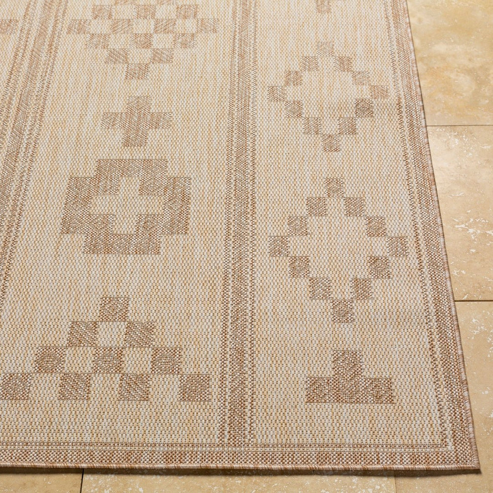 Livabliss Tuareg Global Pattern Flatweave Polypropylene Area Rug for Living Room or Patio Cream, Light Be 7'10" x 10' TRG2319-71010