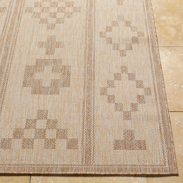 Livabliss Tuareg Global Pattern Flatweave Polypropylene Area Rug for Living Room or Patio Cream, Light Be 7'10" x 10' TRG2319-71010