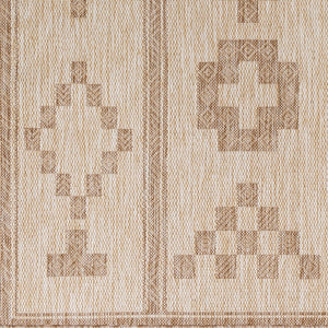 Livabliss Tuareg Global Pattern Flatweave Polypropylene Area Rug for Living Room or Patio Cream, Light Be 7'10" x 10' TRG2319-71010