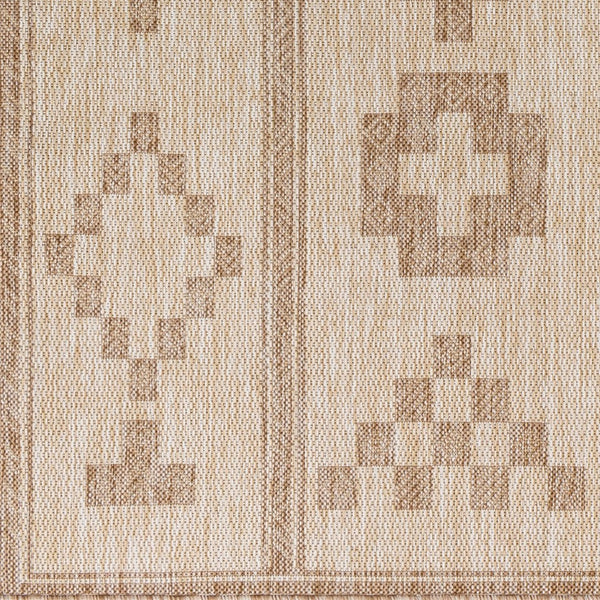 Livabliss Tuareg Global Pattern Flatweave Polypropylene Area Rug for Living Room or Patio Cream, Light Be 7'10" x 10' TRG2319-71010