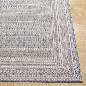 Livabliss Tuareg Geometric Flatweave Polypropylene Area Rug for Indoor Outdoor Living Spaces Dark Blue, Crea 7'10" x 10' TRG2330-71010
