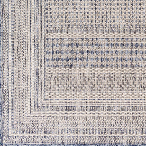 Livabliss Tuareg Geometric Flatweave Polypropylene Area Rug for Indoor Outdoor Living Spaces Dark Blue, Crea 7'10" x 10' TRG2330-71010