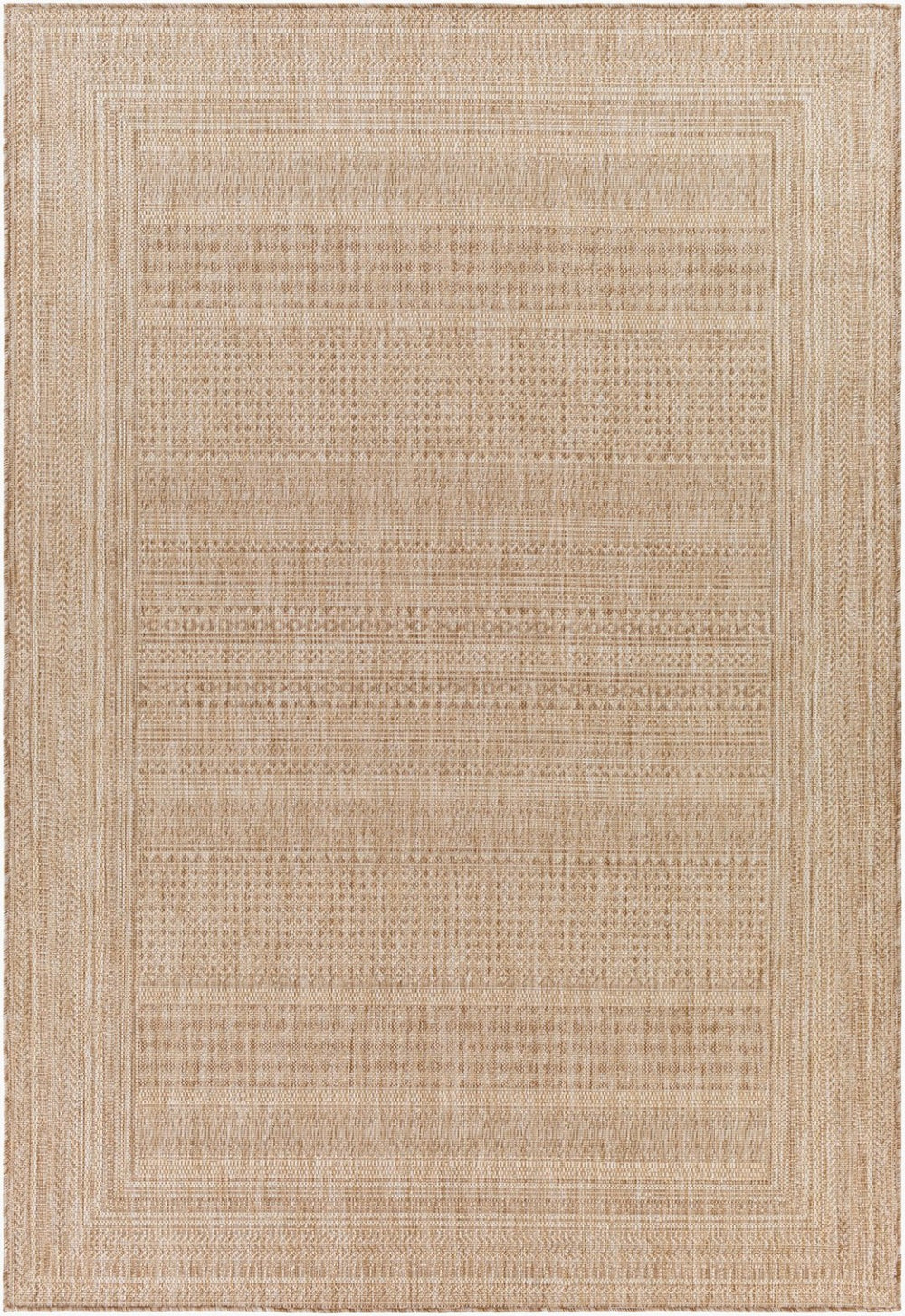 Livabliss Tuareg Bohemian Global Area Rug Polypropylene Outdoor Safe High Traffic Indoor Accent Light Beige, Ta 7'10" x 10' TRG2331-71010