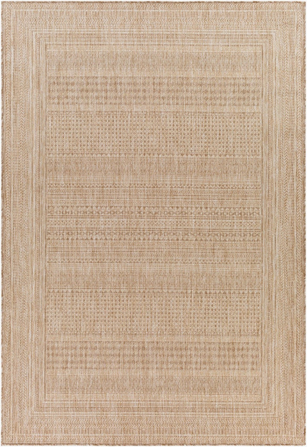 Livabliss Tuareg Bohemian Global Area Rug Polypropylene Outdoor Safe High Traffic Indoor Accent Light Beige, Ta 7'10" x 10' TRG2331-71010