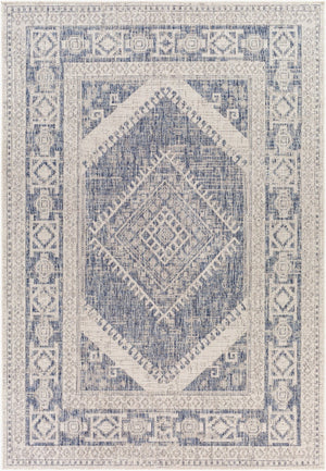 Livabliss Tuareg Global Pattern Polypropylene Area Rug for Indoor Outdoor Living Spaces Pale Blue, Tan 9'2" x 12' TRG2344-9212