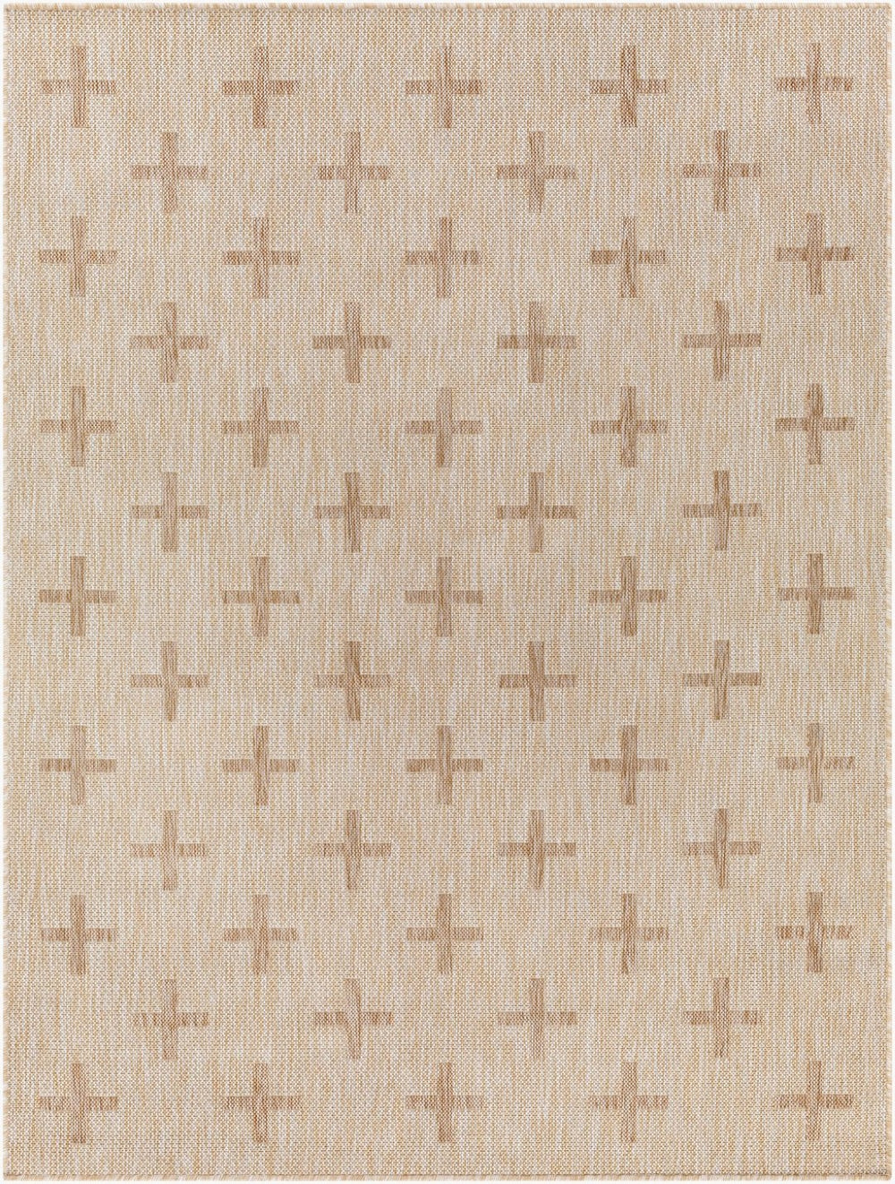 Livabliss Tuareg Moroccan Geometric Indoor Outdoor Polypropylene Area Rug for Living Rooms Tan, Cream 6'7" x 9' TRG2357-679
