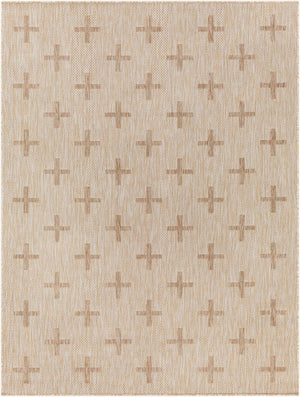 Livabliss Tuareg Moroccan Geometric Indoor Outdoor Polypropylene Area Rug for Living Rooms Tan, Cream 6'7" x 9' TRG2357-679