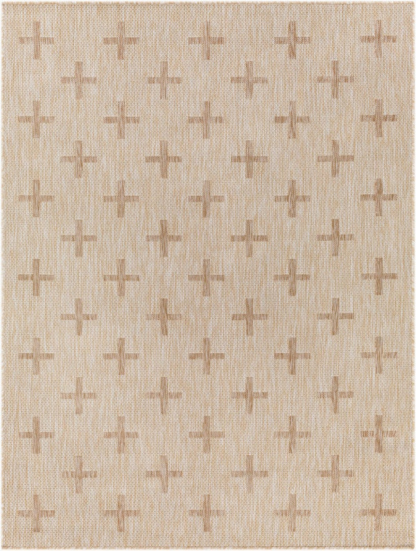 Livabliss Tuareg Moroccan Geometric Indoor Outdoor Polypropylene Area Rug for Living Rooms Tan, Cream 6'7" x 9' TRG2357-679