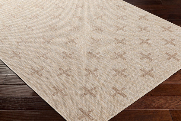 Livabliss Tuareg Moroccan Geometric Indoor Outdoor Polypropylene Area Rug for Living Rooms Tan, Cream 6'7" x 9' TRG2357-679