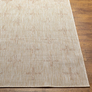 Livabliss Tuareg Moroccan Geometric Indoor Outdoor Polypropylene Area Rug for Living Rooms Tan, Cream 6'7" x 9' TRG2357-679