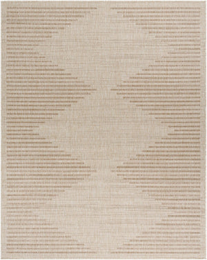 Livabliss Tuareg Flatweave Polypropylene Area Rug North African Geometric Pattern Indoor Outdoor Tan, Cream 7'10" x 10' TRG2359-71010