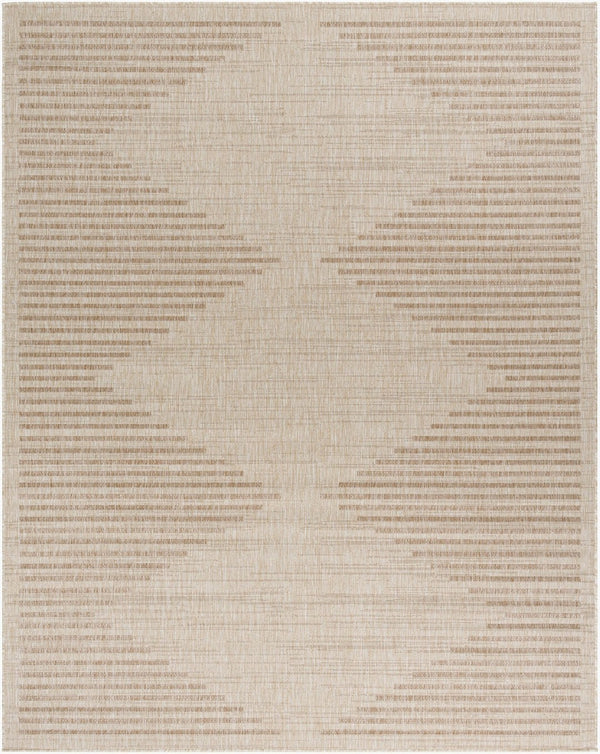 Livabliss Tuareg Flatweave Polypropylene Area Rug North African Geometric Pattern Indoor Outdoor Tan, Cream 7'10" x 10' TRG2359-71010