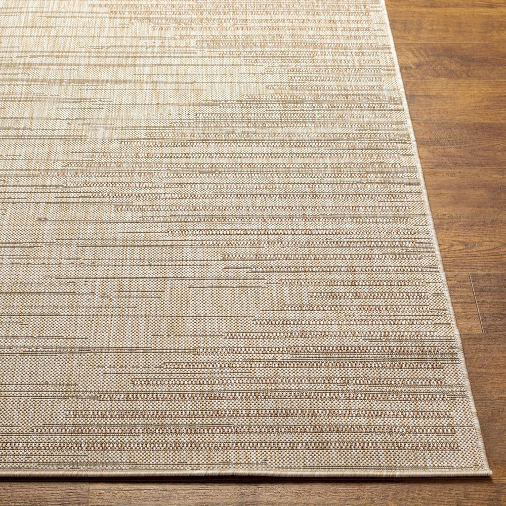 Livabliss Tuareg Flatweave Polypropylene Area Rug North African Geometric Pattern Indoor Outdoor Tan, Cream 6'7" x 9' TRG2359-679