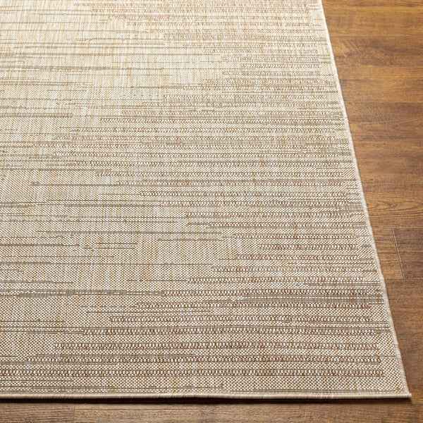 Livabliss Tuareg Flatweave Polypropylene Area Rug North African Geometric Pattern Indoor Outdoor Tan, Cream 6'7" x 9' TRG2359-679