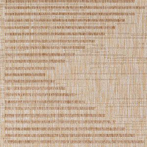 Livabliss Tuareg Flatweave Polypropylene Area Rug North African Geometric Pattern Indoor Outdoor Tan, Cream 6'7" x 9' TRG2359-679