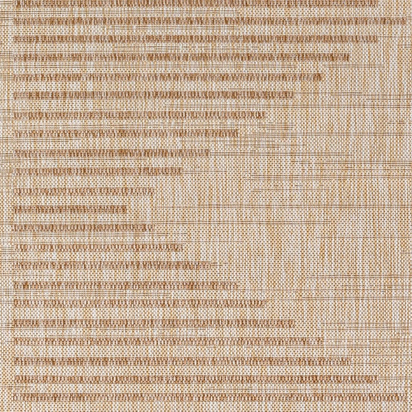 Livabliss Tuareg Flatweave Polypropylene Area Rug North African Geometric Pattern Indoor Outdoor Tan, Cream 6'7" x 9' TRG2359-679