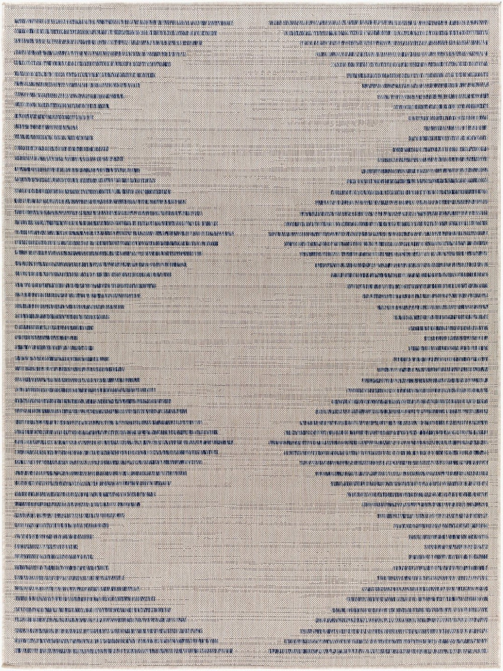Livabliss Tuareg Moroccan Geometric Flatweave Polypropylene Rug for Indoor Outdoor Living Spaces Cream, Dark Blu 9'2" x 12' TRG2360-9212