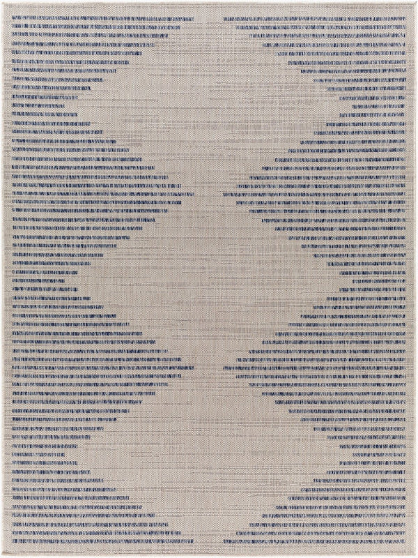 Livabliss Tuareg Moroccan Geometric Flatweave Polypropylene Rug for Indoor Outdoor Living Spaces Cream, Dark Blu 9'2" x 12' TRG2360-9212