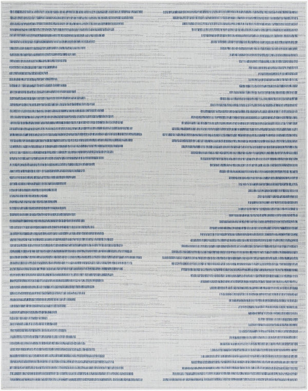 Livabliss Tuareg Moroccan Geometric Flatweave Polypropylene Rug for Indoor Outdoor Living Spaces Cream, Dark Blu 7'10" x 10' TRG2360-71010