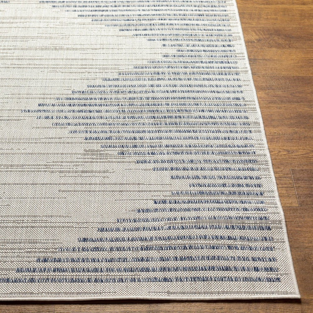 Livabliss Tuareg Moroccan Geometric Flatweave Polypropylene Rug for Indoor Outdoor Living Spaces Cream, Dark Blu 9'2" x 12' TRG2360-9212