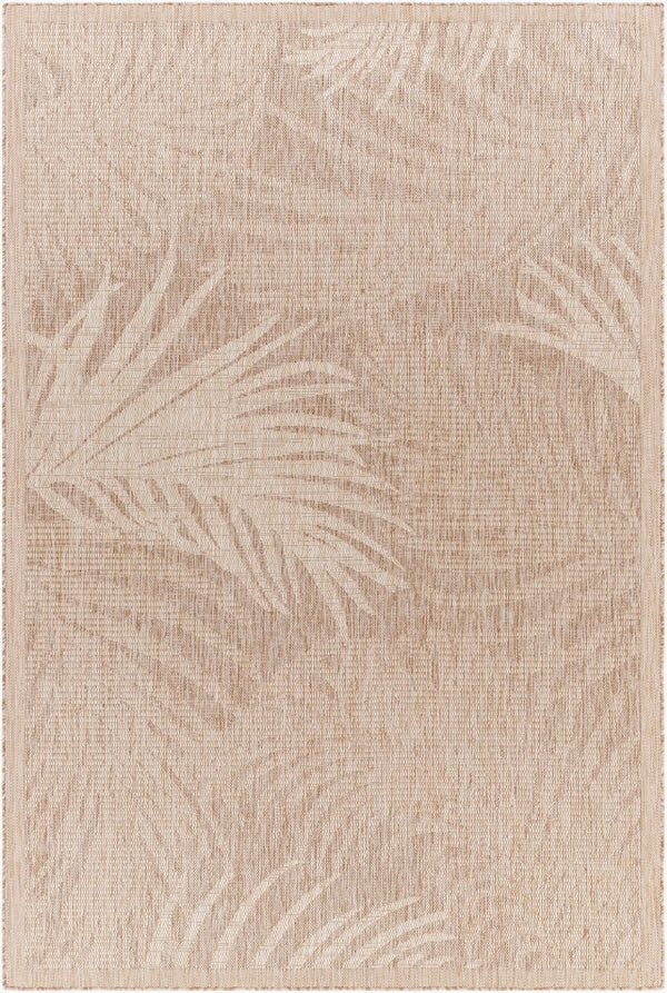 Livabliss Tuareg Flatweave Polypropylene Area Rug Tropical Coastal Style for Indoor Outdoor Spaces Tan, Light Beig 6'7" x 9' TRG2382-679