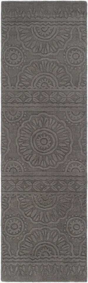 Surya Taraash Trh-2300 2'6" X 8' Luxurious Handmade Wool Rug - Modern Decor, Medium Pile, Spot Clean Only Charcoal Wool Trh2300-268