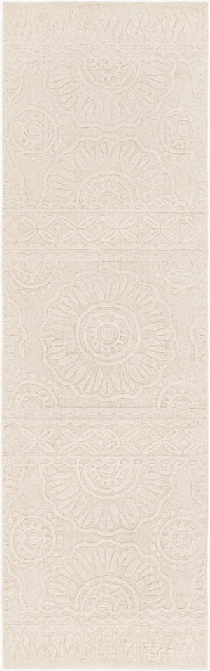 Surya Taraash Trh-2300 2'6" X 8' Luxurious Handmade Wool Rug - Modern Decor, Medium Pile, Spot Clean Only Beige Wool Trh2301-268