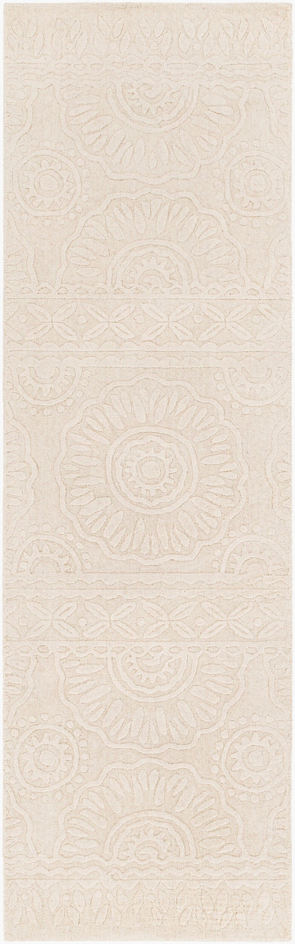 Surya Taraash Trh-2300 2'6" X 8' Luxurious Handmade Wool Rug - Modern Decor, Medium Pile, Spot Clean Only Beige Wool Trh2301-268