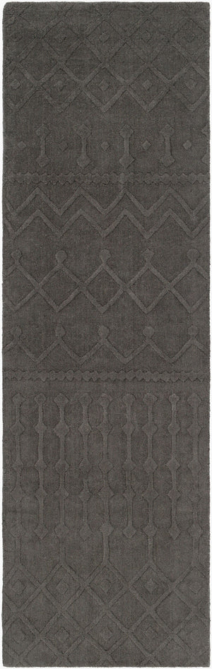 Surya Taraash Trh-2300 2'6" X 8' Luxurious Handmade Wool Rug - Modern Decor, Medium Pile, Spot Clean Only Charcoal Wool Trh2302-268