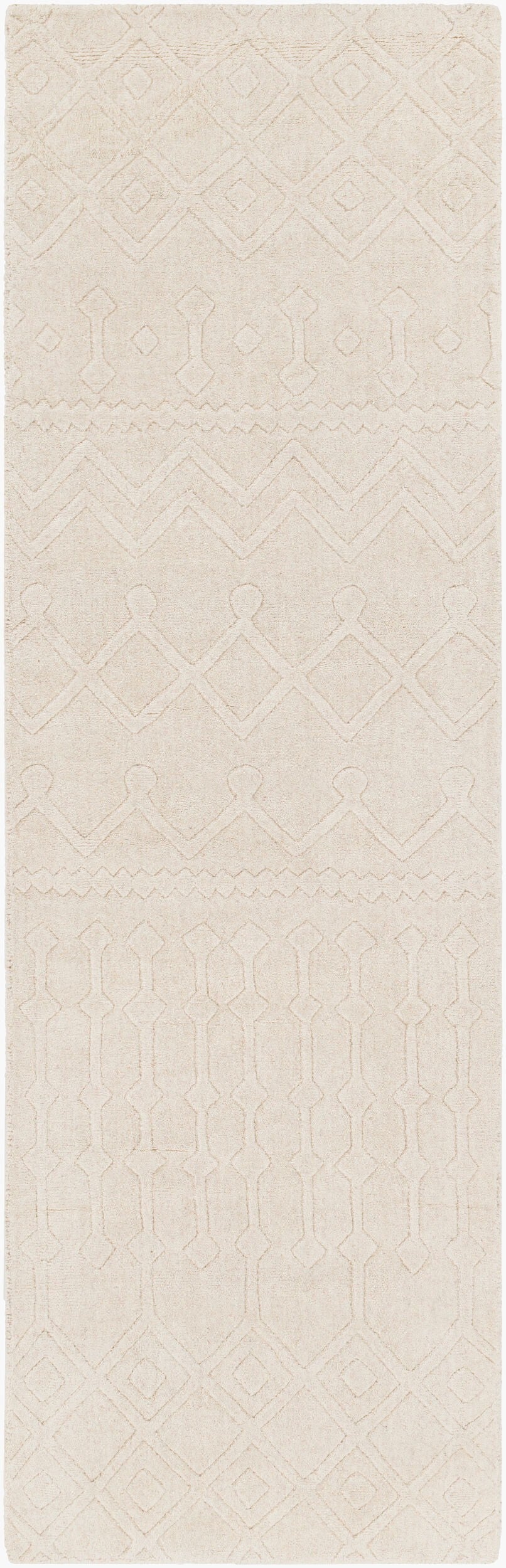 Surya Taraash Trh-2300 2'6" X 8' Luxurious Handmade Wool Rug - Modern Decor, Medium Pile, Spot Clean Only Beige Wool Trh2303-268