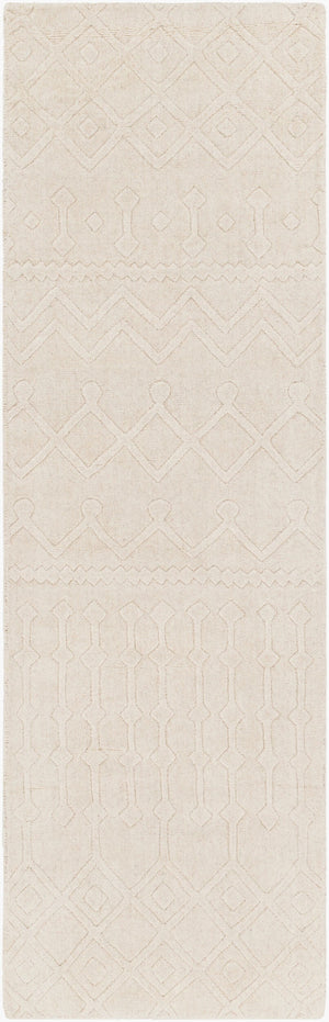 Surya Taraash Trh-2300 2'6" X 8' Luxurious Handmade Wool Rug - Modern Decor, Medium Pile, Spot Clean Only Beige Wool Trh2303-268