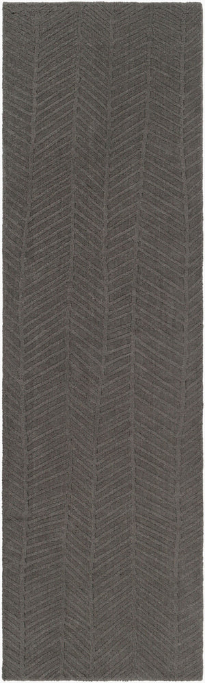 Surya Taraash Trh-2300 2'6" X 8' Luxurious Handmade Wool Rug - Modern Decor, Medium Pile, Spot Clean Only Charcoal Wool Trh2304-268