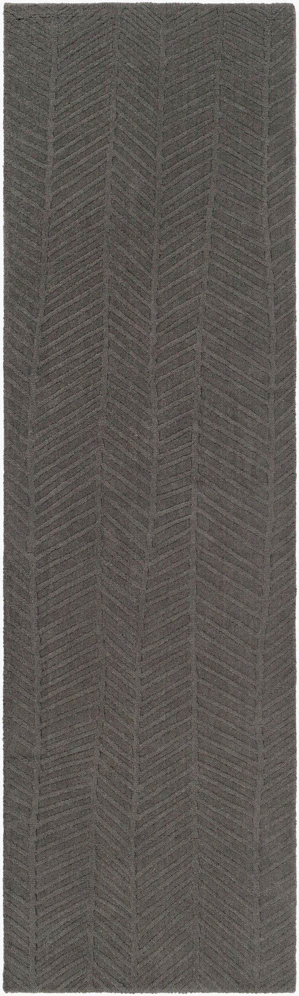 Surya Taraash Trh-2300 2'6" X 8' Luxurious Handmade Wool Rug - Modern Decor, Medium Pile, Spot Clean Only Charcoal Wool Trh2304-268