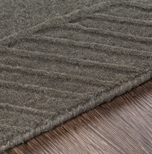 Surya Taraash Trh-2300 2'6" X 8' Luxurious Handmade Wool Rug - Modern Decor, Medium Pile, Spot Clean Only Charcoal Wool Trh2304-23