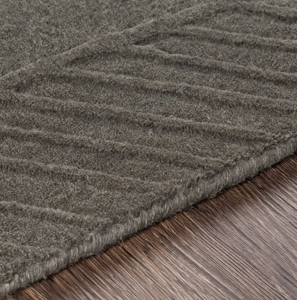 Surya Taraash Trh-2300 2'6" X 8' Luxurious Handmade Wool Rug - Modern Decor, Medium Pile, Spot Clean Only Charcoal Wool Trh2304-23