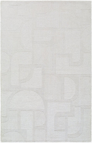Livabliss Taraash Hand Loomed Wool Accent Rug Arts and Crafts Style Indian Artisan Entryway Mat Ivory, Pearl 5' x 7'6" TRH2306-576