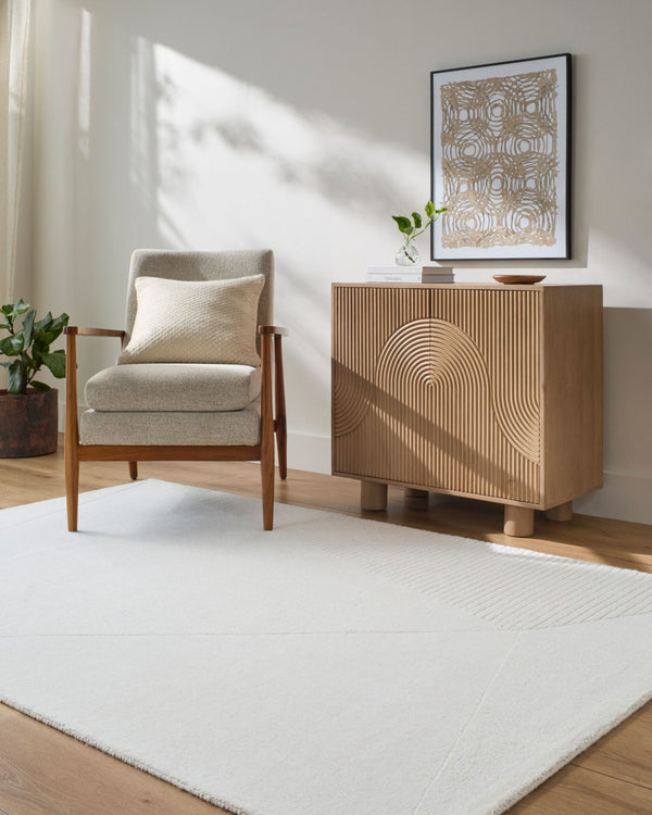Livabliss Taraash Hand Loomed Wool Accent Rug Arts and Crafts Traditional Pattern for Entryways Ivory, Light Gr 5' x 7'6" TRH2308-576