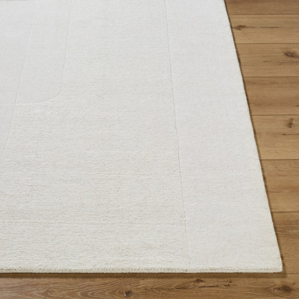 Livabliss Taraash Hand Loomed Wool Area Rug Arts and Crafts Style Artisan Accent for Entryway Ivory, Pearl 2' x 3' TRH2309-23