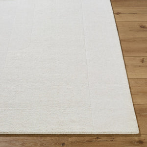 Livabliss Taraash Hand Loomed Wool Area Rug Arts and Crafts Style Artisan Accent for Entryway Ivory, Pearl 2' x 3' TRH2309-23