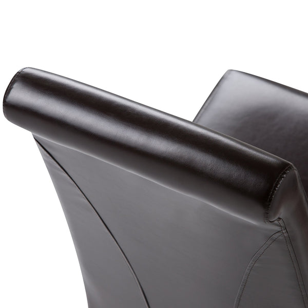 English Elm Avalon Deluxe Parson Dining Chairs Set Of 2 - Stylish Tanners Brown Vegan Leather For Comfort & Elegance B136P159800