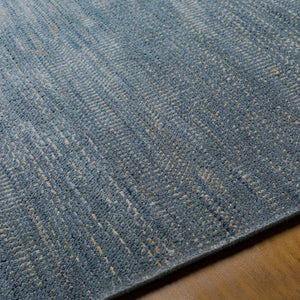 Surya Tribeca 10' X 14' Handmade Wool & Viscose Rug - Modern Minimalist Design For Timeless Home Elegance Ink Blue Wool,Viscose Tri2300-69