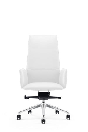 VIG Furniture Tricia High-Back Executive Chair In Vegan Leather — Ergonomic Support, Adjustable Recline, 330 Lb Capacity White Office Chair VGFUA1911-WHT-OC