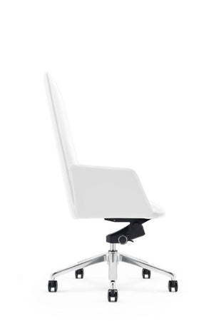 VIG Furniture Tricia High-Back Executive Chair In Vegan Leather — Ergonomic Support, Adjustable Recline, 330 Lb Capacity White Office Chair VGFUA1911-WHT-OC