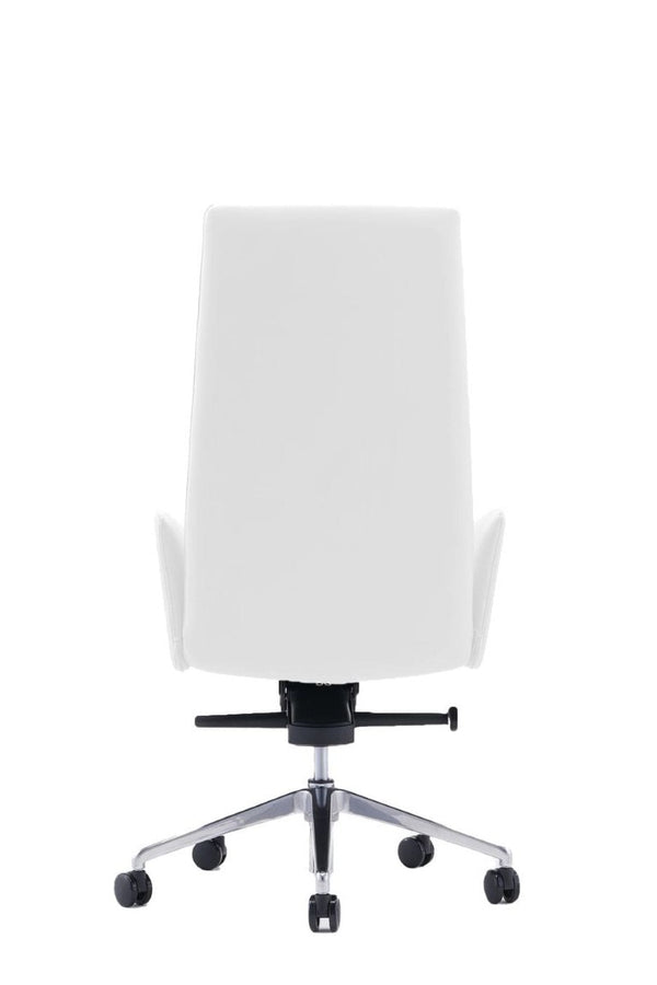 VIG Furniture Tricia High-Back Executive Chair In Vegan Leather — Ergonomic Support, Adjustable Recline, 330 Lb Capacity White Office Chair VGFUA1911-WHT-OC