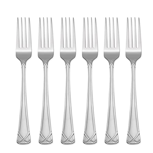 Lenox Hampton Forge Evansville Frosted Set of 6 Dinner Forks Metallic, STAINLESS METAL 226C06DFCC