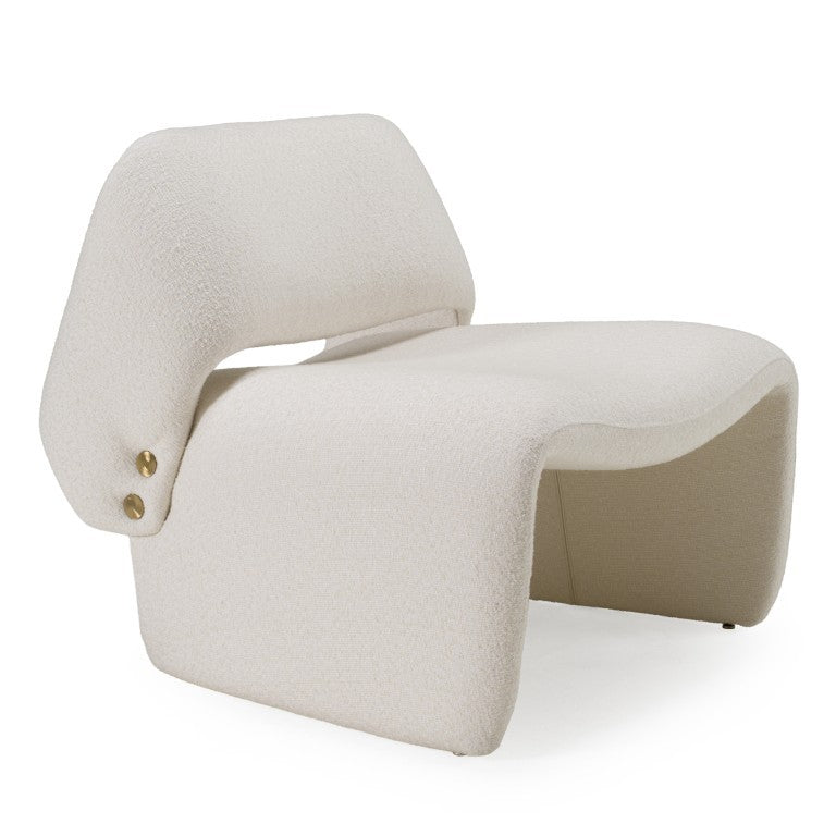 VIG Furniture Tristan Off-White Fabric Accent Chair With Winged Back, Gold Buttons, Plush Foam & Sinuous Springs VGOD-ZW-21101-CH
