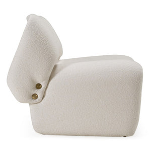 VIG Furniture Tristan Off-White Fabric Accent Chair With Winged Back, Gold Buttons, Plush Foam & Sinuous Springs VGOD-ZW-21101-CH