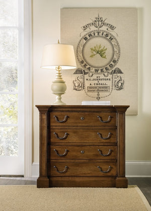 Hooker Furniture Archivist Pecky Pecan Lateral File With Locking Pendaflex Drawers, Antique French Silhouette Finish 5447-10466