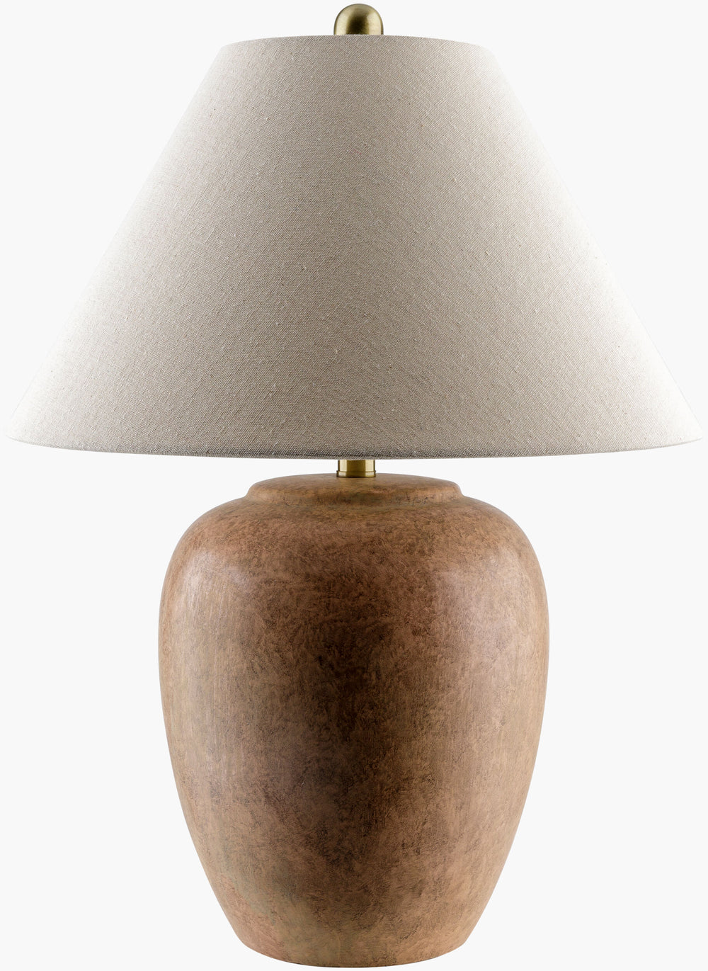 Surya Turin Traditional Accent Table Lamp - 24" Tall Ceramic Body With Linen Shade For Elegant Illumination Body, Pink,Shade (Outside), Beige,Shade (Inside), White,Finial, Metallic ,Bronze,Harp, Metallic ,Brass,Cord, Translucent Ceramic,Linen,Linen,Iron Trn-001