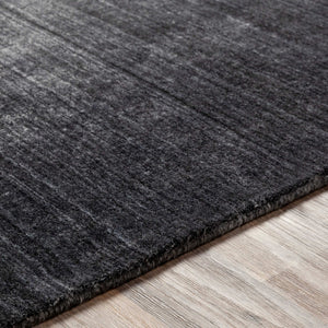 Surya Torino Modern Handmade 2' X 3' Area Rug - Luxurious Viscose & Wool Blend, Elegant Design For Your Home Black Wool,Viscose Trn2300-23